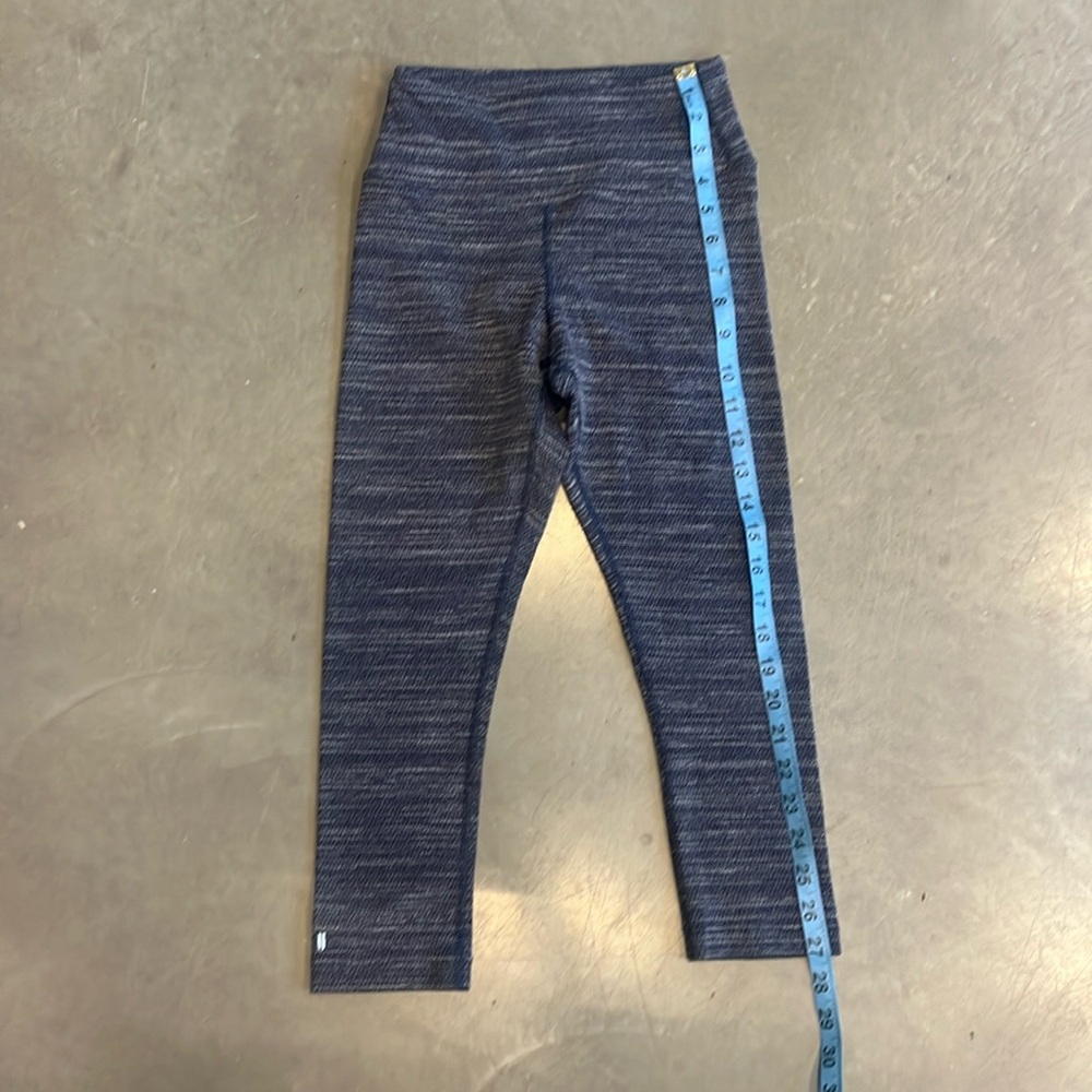 NO BULL LEGGINGS XS Marled Blue cropped